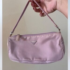 Prada nylon lavender purse , has some stains Y2k
